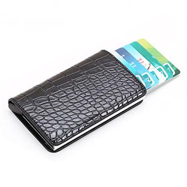 Imagem de Carteira Porta-Cartões Capa de Cartão Pu Ou Botão de Bloqueio Com Aba Pop-Up Crédito Antifurto Para Mulheres Homens Empresários