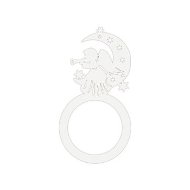 Imagem de Porta Guardanapo Anjo De Natal Kit Com 4 Peças 4,5cmx8,5cm - Cria Arte Laser Branco