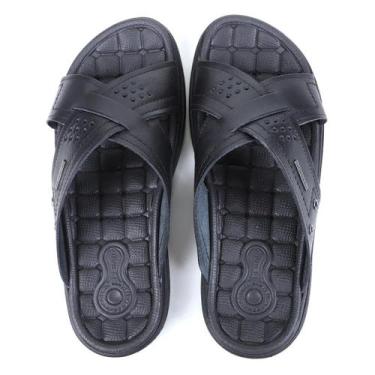 Imagem de Chinelo Couro Pegada Masculino - Preto, 41