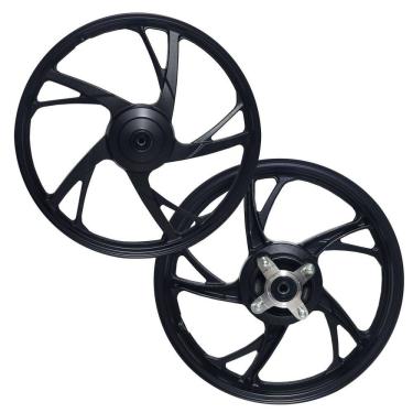 Imagem de Roda Liga Leve Par Honda Pop 100 2007 A 2015 Pop 110 2016 A 2022 Pé De Galinha Preta Tambor Spec