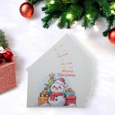 Imagem de 10 peças cartão de felicitações de Natal boneco de neve com caixa de presente e papel de árvore de Natal multicolorido 4,5 x 3,1 polegadas