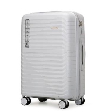 Imagem de Mala Grande 32kg Viagem Em Polipropileno Anti Impacto Zíper Anti Furto Rodas 360º - Portland - Allabard Prata