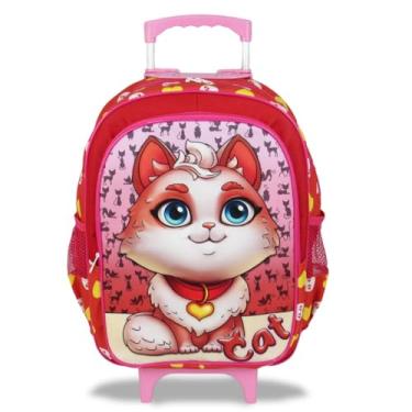 Imagem de Mochila Gatinha Cat Rodinhas Tamanho G para Pré-Escola e Ensino Fundamental