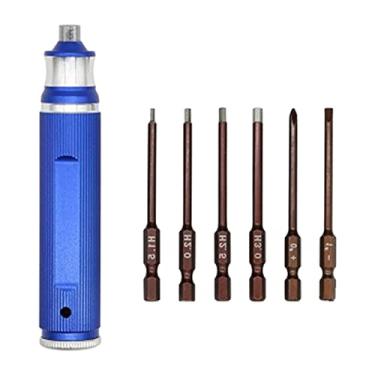 Imagem de Conjunto de chaves de fenda de precisão 6 em 1 para, modelos, celulares, azul