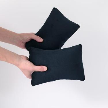 Imagem de EVOLIVE Pacote com 2 mini travesseiros minúsculos de micromink cinza, 28 x 17,78 cm - Lavável na máquina, leves, respiráveis e multifuncionais travesseiros de viagem para pescoço, suporte das costas