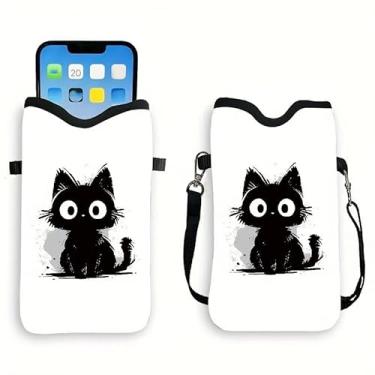 Imagem de Mini bolsa tiracolo fofa para gatos, bolsa leve para celular com alça, capa transversal à prova d'água para celular, bolsa cruzada de ombro para viagens, presentes de aniversário para mulheres, amigas