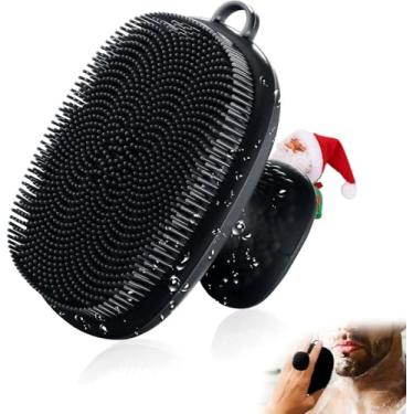 Imagem de VWMYQ Esfoliante facial de silicone para homens Escova de limpeza facial de silicone Escova manual de limpeza à prova d'água Cuidados com a pele Escovas de rosto para limpeza e esfoliação (preto)