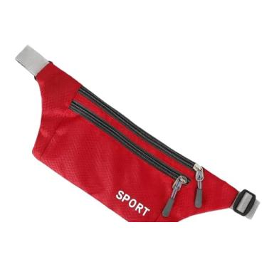 Imagem de Pochete Esportiva Slim Antifurto e Impermeável, Porta Celular com Compartimentos para Corrida, Academia e Viagens – H2F STORE (VERMELHO)