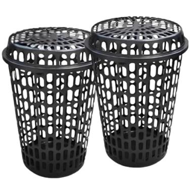 Imagem de Cesto De Roupas Sujas Telado 60 Litros Com Preto Cor:Preto cesto roupa suja Telado Ventilado, Organização para Lavanderia, Quarto e Banheiro