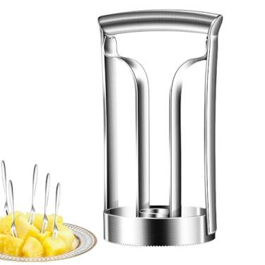 Imagem de Descaroçador e fatiador de abacaxi | Gadget de polpa de frutas - Ferramenta de descaroçador 2 em 1 de aço inoxidável precisa para corte de manga, pimenta, abacaxi, melancia