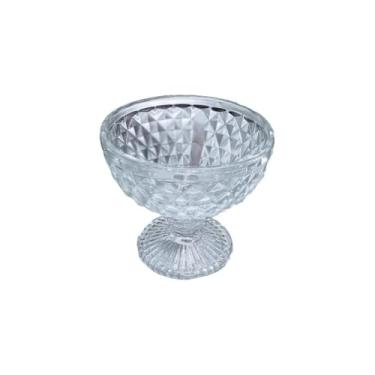 Imagem de Conjunto 6 Taças de Sobremesa Bico de Abacaxi, Vidro, 300ml, 10,5x12cm, Design Clássico Português, para Sobremesas e Frutas