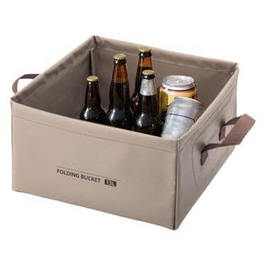 Imagem de Balde de água dobrável, lavatório quadrado dobrável de 13 L, suprimentos de acampamento de grande capacidade, acessórios portáteis para trailers para atividades ao ar livre, uso diário