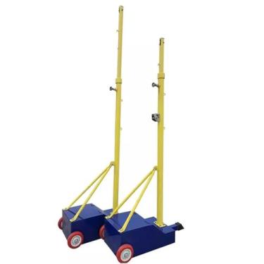 Imagem de 3FLQOOPP Conjunto de rede de vôlei e badminton com altura ajustável (1,55-2,1 m/5-6,8 pés), independente com rodas para facilitar a mobilidade, base resistente para estabilidade, fácil de instalar ()