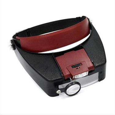 Imagem de KUYBTU Lupas de fone de ouvido iluminadas, com 2 luzes de LED, lupa sem cabeça, para eletrônicos, artesanato, joias, circuito, reparo, relógio, 1,5X, 2,5X, 6,5X, 8X A/A