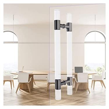 Imagem de Puxador de porta de entrada transparente de 24 32 39 47 polegadas, alças de barra de pressão em forma de H montadas no lado duplo para portas de vidro de casa/escritório, kits completos (cor: ouro