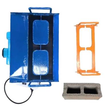 Imagem de Máquina de bloco de concreto, máquina de fazer oco elétrico, moldes personalizáveis, formação rápida 45s, pressão máxima 23kn