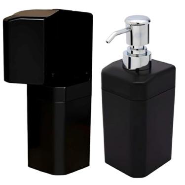 Imagem de Porta Escovas e Creme Dental | com Encaixe Adesivo porta escova de dente Organizador para Banheiro Sem Obra, Prático e Resistente(KIT PRETO)