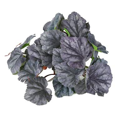 Imagem de Pissente Planta de Réptil Artificial, Decoração de Folhas de Plástico Realista para Terrário de Répteis e Tanque de Peixes, Com Ventosas, Material Não Seguro (Folhas de begônia bicolor)