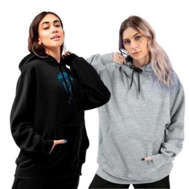Imagem de Kit 2 Blusas De Moletom Modelo Canguru Com Capuz HYVE Feminino-Feminino