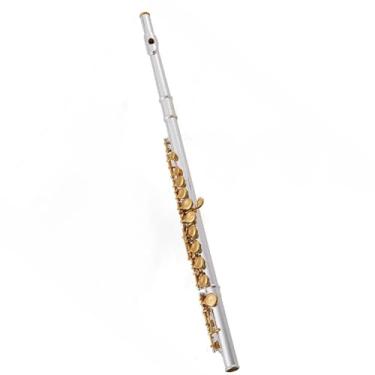 Imagem de Flauta Flauta 16 Furo Fechado Chave C Corpo de Cobre Banhado a Prata Instrumento Chave Banhado a Ouro
