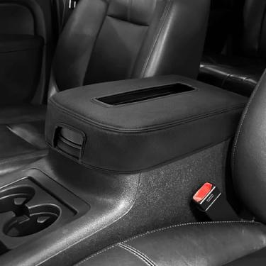 Imagem de Capa de apoio de braço para console central para Chevy Silverado Tahoe Suburban 2007-2013 e GMC Sierra 1500 2500 3500 Acessórios Yukon, protetor de descanso de braço de couro de vinil, somente assento