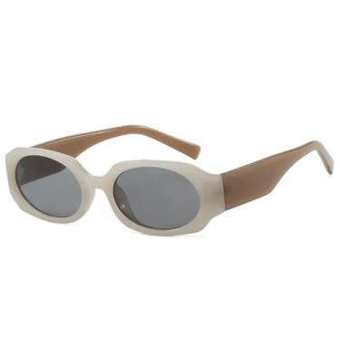 Imagem de HCPIHF Óculos de sol pequenos da moda feminina, retrô, masculino, tons degradê, uv400 (cinza-geleia)