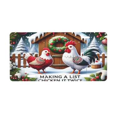 Imagem de Placa de licença de Natal engraçada de frango para frente do carro placas de carro metal de alumínio adequado para placa de porta de caminhão, bar, café, acessórios automotivos para homens e mulheres