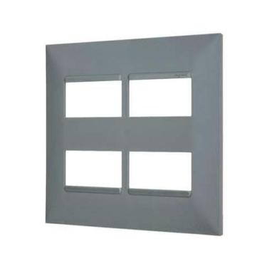 Imagem de Placa Pial Plus+ 4X4cm 2+2 Postos Separados Cinza - Pial Legrand