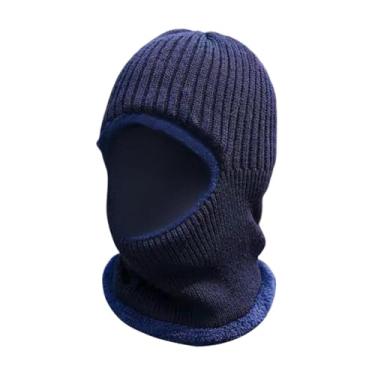 Imagem de Generic Balaclava Máscara de Esqui Masculina com Capuz, Roupa de Inverno Macia para Andar de Motocicleta ou Esquiar na Neve, Azul Escuro