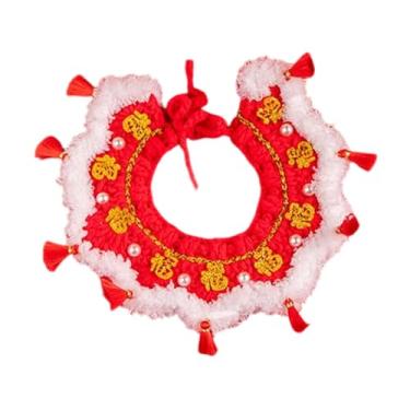 Imagem de Baoblaze Cachecol de Ano Tricotado para Gatos, Babador de Crochê Feito à Mão, Adereços para Fotos, Cachecol Decorativo Ajustável para Cães de Pequeno, Xs