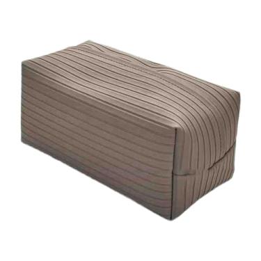 Imagem de WeiLaiKeQi Porta-lenços de couro PU com estojo para lenços, prático para guardar papel higiênico e guardanapos, ideal para mesa de cabeceira ou cômoda, Marrom Acinzentado