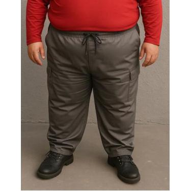 Imagem de Calça Cargo Tactel Masculina 5 Bolsos Trabalho Uniforme Plus Size - Ge