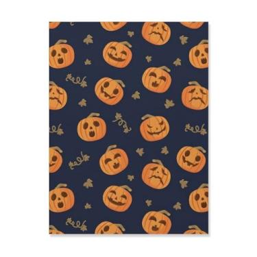 Imagem de HouLaiZhe Pôster de Halloween Abóbora Engraçado em Tela Impressões de Arte de Parede Decorações de Halloween Decoração de Parede Estética Gótica para Sala de Estar Quarto 18 x 24 polegadas (45 x 60 cm