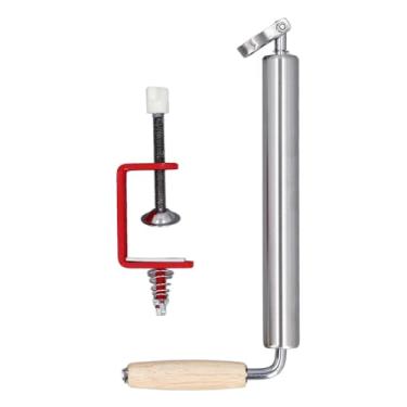 Imagem de Rolo de massa de aço inoxidável, alça de mesa, rolo de massa multifuncional com acessório antiderrapante para fazer macarrão com torta de macarrão (G)