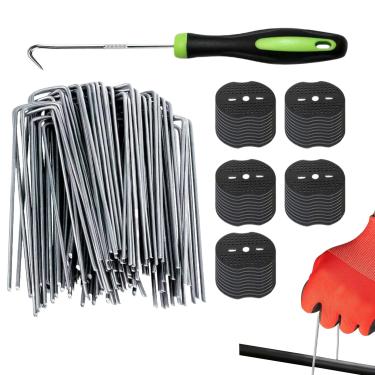 Imagem de Estacas Para Fixação No | Espigões Em U Com Junta - Pinos De Jardim Com Gancho Para Escavar | Para Uso Em Pátio Estufa Campismo Tenda Trampolim Parque Área Exterior Jardim E Relvado