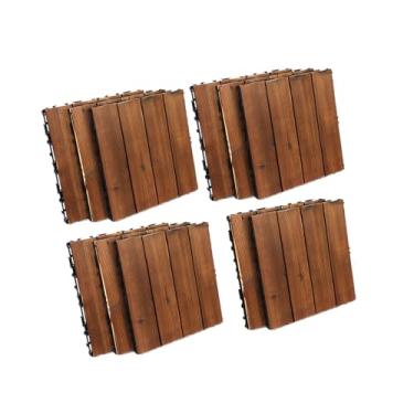 Imagem de Ladrilhos de plástico para ambientes externos, quadrado de piso de pátio interligado com processo de carbonização, superfície lisa sem rebarbas Azulejos de piso de pátio externo para varanda de jardim