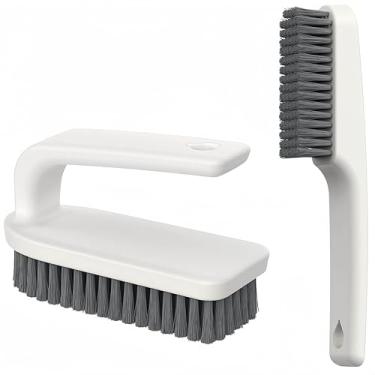 Imagem de Pacote com 2 escovas de limpeza de lavanderia, cerdas macias, escovas de limpeza doméstica, escova de carpete escova de estofamento pequena escova de esfregar escovas removedoras de manchas para