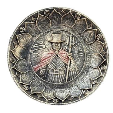 Imagem de Incensário Prato de Orixás 12cm em Resina Exu Tranca Rua