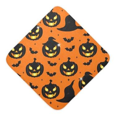Imagem de Burbuja Toalha de banho de bebê Pumpkins with Glowing Faces - Toalha com capuz de musselina macia e absorvente para recém-nascidos, 89 x 89 cm