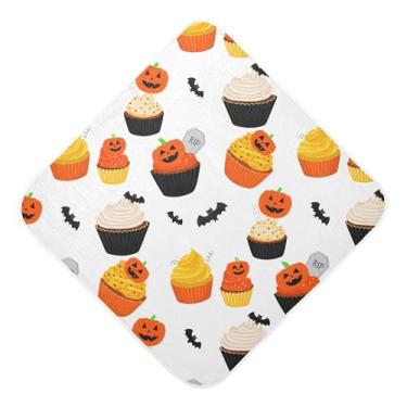 Imagem de Burbuja Toalha de banho de bebê Cupcakes de Halloween - Toalha com capuz de musselina macia e absorvente para recém-nascidos, 76 x 76 cm