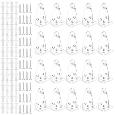 Imagem de WJIAAA Suporte de fixação de 20 peças, mini suportes para persianas, suporte de plástico transparente, clipes de substituição de trilhos para persianas horizontais e portas de janelas