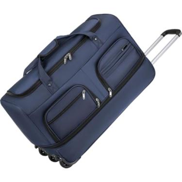 Imagem de Bolsa esportiva expansível com rodas, mala dobrável de 50 cm, 61 cm, 71 cm, bolsa de viagem resistente à água, Azul, 20in, Moderno