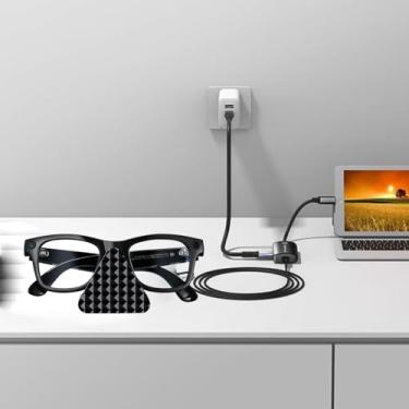 Imagem de RiToEasysports Carregador de óculos Meta, Cabo de Carregamento USB Magnético ABS Meta Smart Glasses Charger Dock para Viagens de Quarto de Mesa