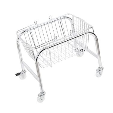 Imagem de Cesta de Armazenamento Portátil, Suporte Estável de Cesta de Armazenamento de Mão, Ampla Aplicabilidade Durável, Estrutura Resistente, Anti Oxidação para Dormitório (Roda de