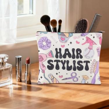 Imagem de Bolsa de maquiagem de cabeleireiro para mulheres, cômoda de cabelo, bolsa de cosméticos para viagem, bolsa organizadora para clipes, bolsa organizadora de artigos de higiene pessoal, bolsa com zíper