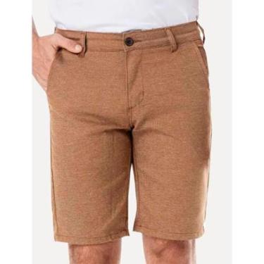 Imagem de Bermuda King & Joe Sarja Masculina Slim Texture Marrom Mescla-Masculino