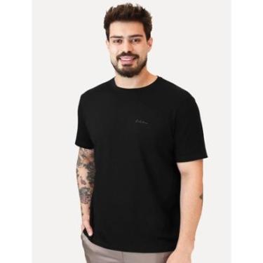 Imagem de Camiseta Dudalina Masculina Cotton Signature Grey Logo Preta-Masculino