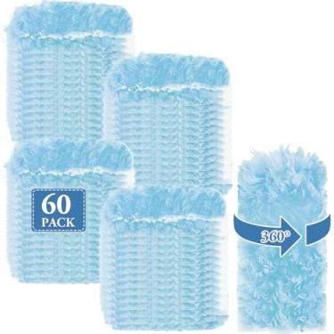 Imagem de 40 refis de espanadores – Almofadas de pó de 360° com fibras espessas atualizadas, descartáveis e sem necessidade de lavagem, cabeças de espanador para persianas, ventiladores de teto, móveis