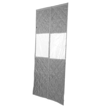 Imagem de Cryfokt Cortina de Porta Magnética Com Isolamento Térmico, à Prova de, Cobertura de Porta de Inverno para de 36,61 X 85,05 Polegadas, Cinza, 1 par para Uso Doméstico