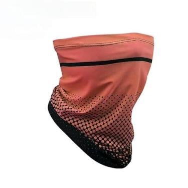 Imagem de Polaina de pescoço rosa refrescante com proteção UV lenço respirável de seda gelo para esportes ao ar livre e viagens